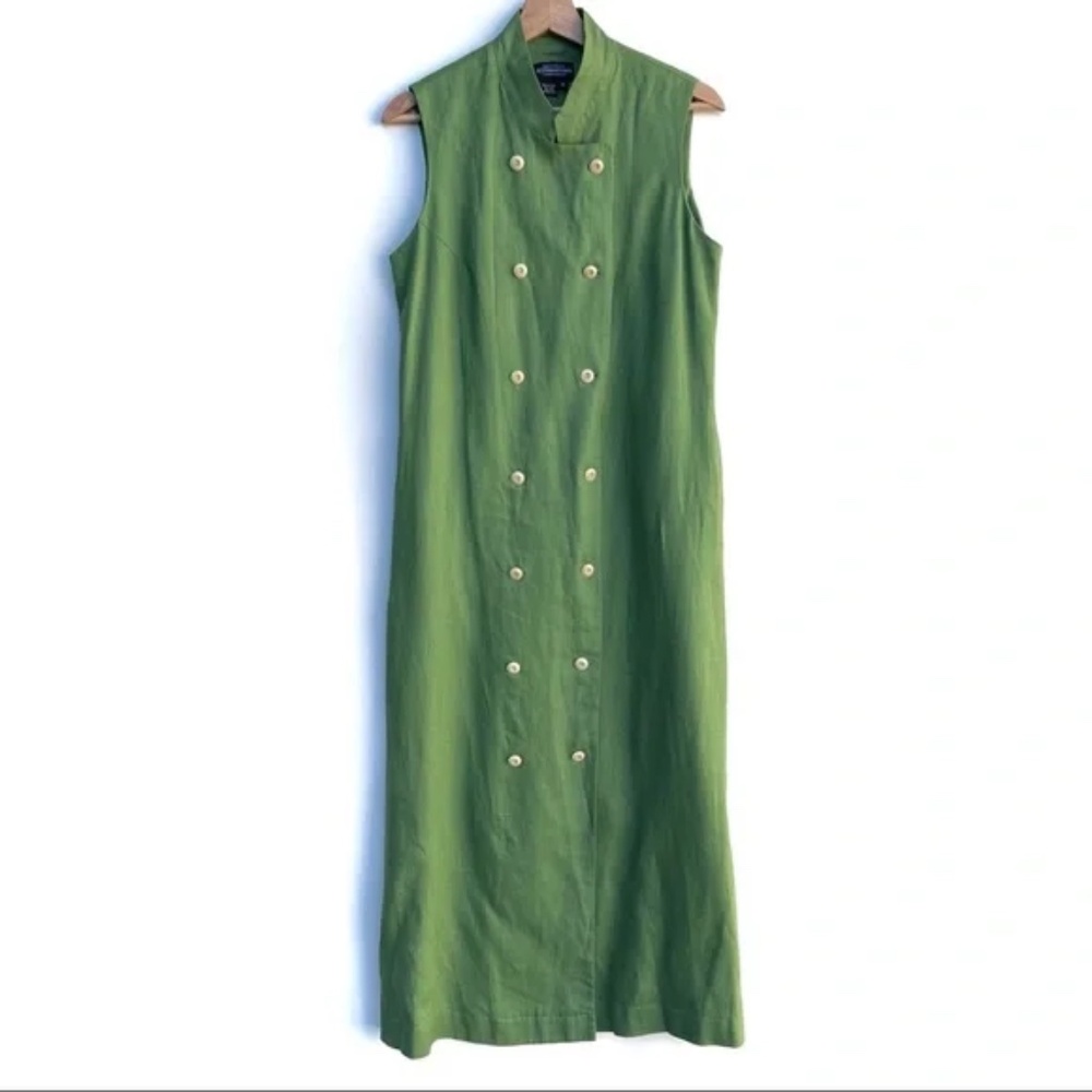 J. Peterman Green Linen Dress, 10